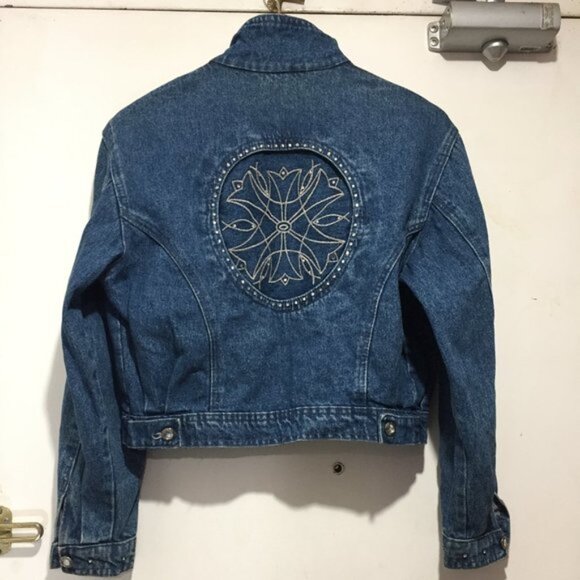 VINTAGE BIANCA MARIA CASELLI CROPPED DENIM JACKETS SIZE S - Picture 5 of 10
